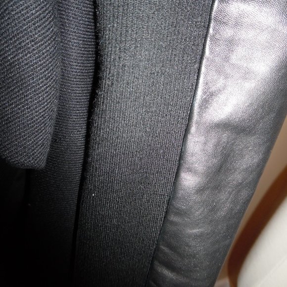 REBECCA TAYLOR Moto Biker Quilted Twill Casual Leather Zip Black Jacket 6 Medium - Picture 8 of 8